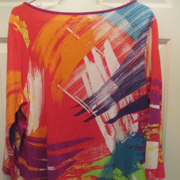 Westbound Woman Multi-Color Pullover Blouse/Top 2X - Picture 3 of 4